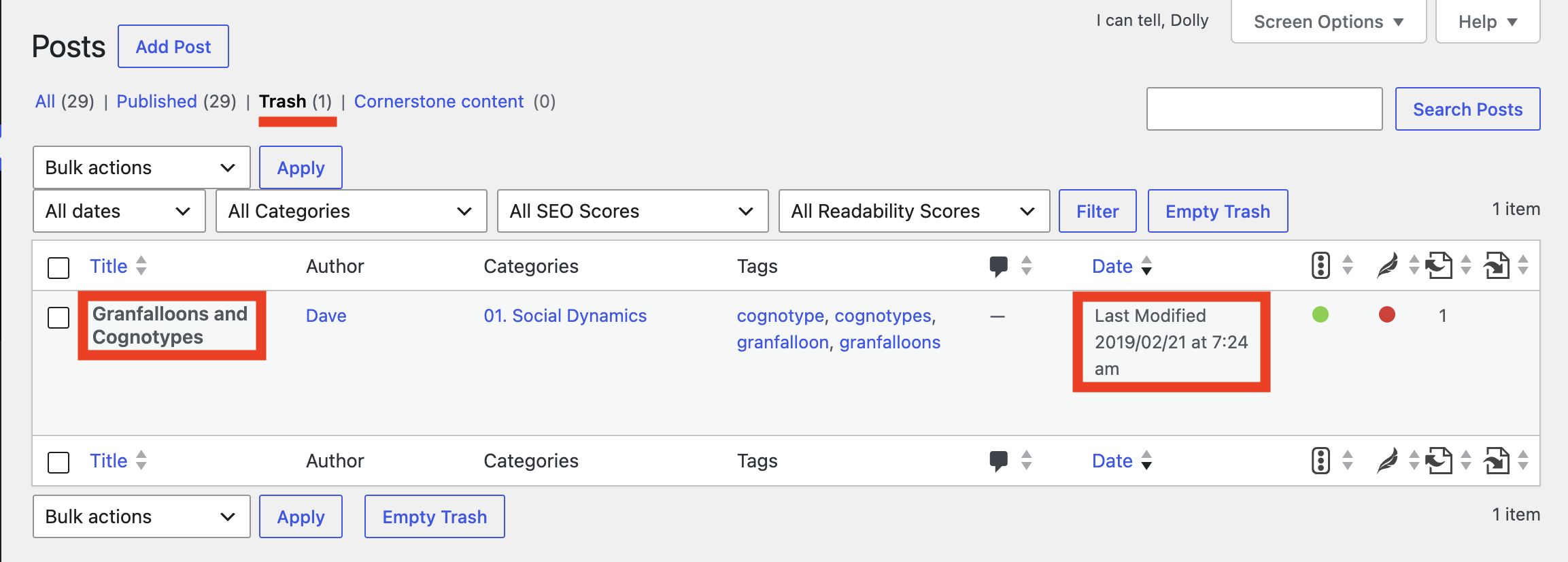 Original Posting of Granfalloons and Cognotypes